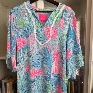 Lilly Pulitzer Delancey Dress EUC Like New – Multi “Sink or Swim” Print Beach XS
